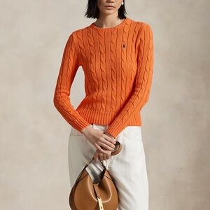 Ralph Lauren Cable-Knit Cotton Crewneck Sweater